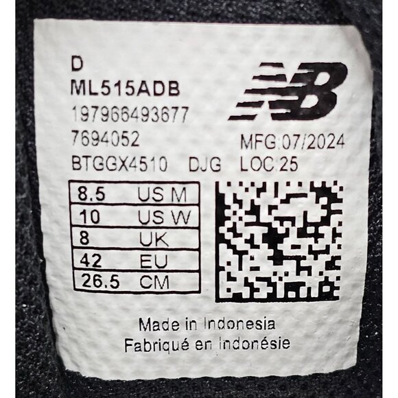 New Balance 515 Classic Black Brown Leather Men's Sneakers Size 8.5 - Picture 10 of 11